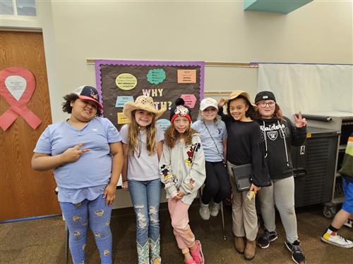 4th Grade dressed up for hat day. 