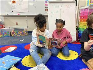 Students reading together